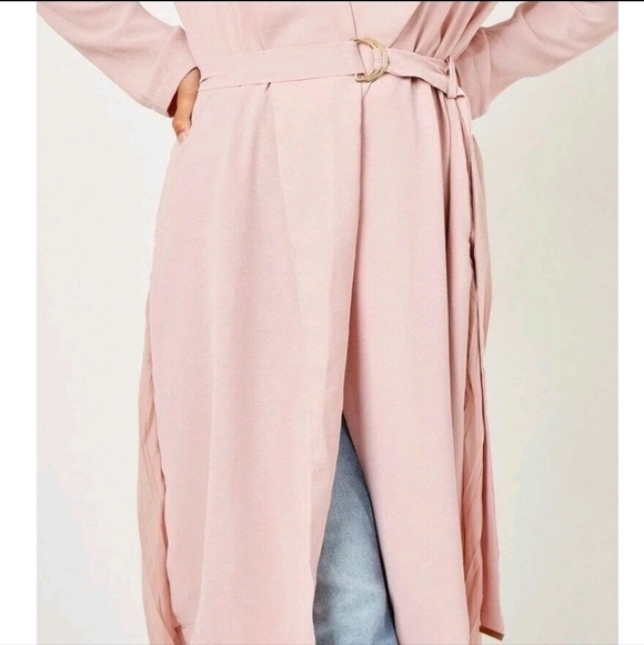 Hayden LA pleated ladies trench Duster brown Large NWT Boho‎ chic - Picture 4 of 13